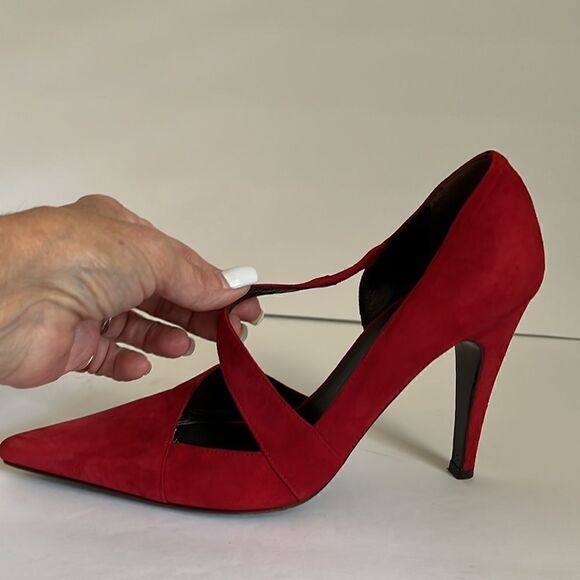 ‎Giovanni Monte Red Suede Heels Size 38.5 - Picture 13 of 13